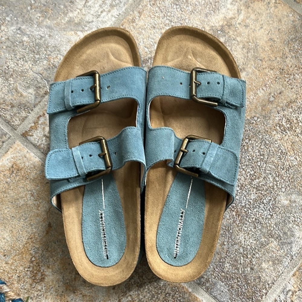 Free People x Intentionally Blank Rule Breaker Suede Platform Sandals Size 9 NIB - Picture 10 of 11